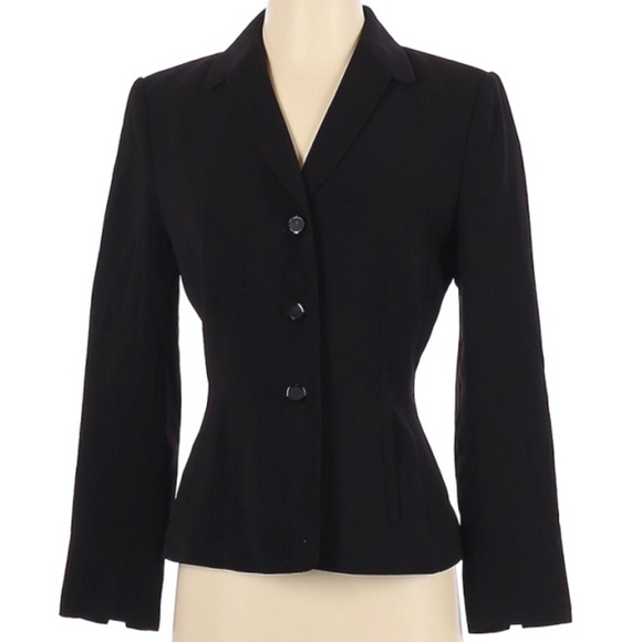 Kasper Jackets & Blazers - KASPER Black Button Front Blazer Jacket